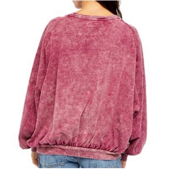 NEW NWT FP We The Free Long Sleeve Pullover T-Shirt Tee Wine Burgundy Maroon XS - Picture 2 of 8